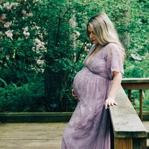 Size small pink blush maternity photo shoot dress